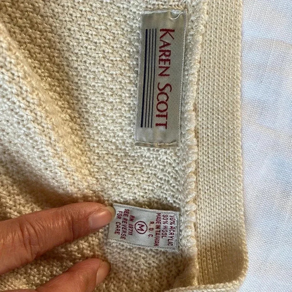 Karen Scott Wool Blend Women Sweater/Cardigan Size M - Picture 4 of 5
